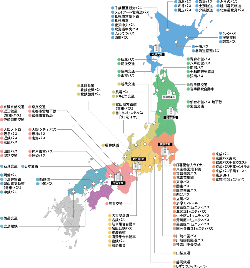 全国の主要媒体マップ